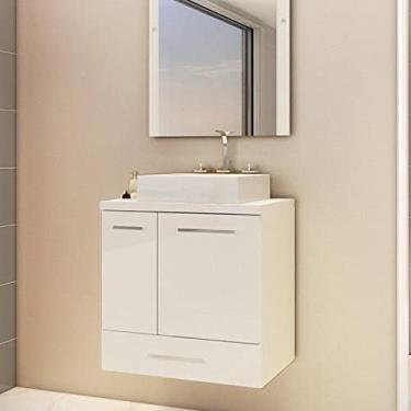 Imagem de Gabinete para Banheiro 1 Porta 2 Gavetas 60cm Madri Darabas Agardi Branco