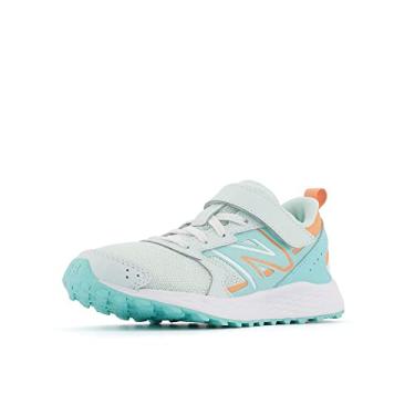 Imagem de New Balance Tênis de corrida infantil Fresh Foam 650 V1 de renda elástica com alça superior, surfe leve/esmalte pêssego/surf, 2 EUA unissex infantil, Surfe leve/esmalte pêssego/surfe, 2 Infant