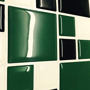 Imagem de Pastilha Adesiva Resinada Miscelânea Verde Escuro Kit 4 placas