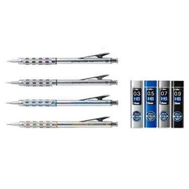 Imagem de Kit de Lapiseiras Pentel Graphgear 1000+Ain stein 03 05 07 09 HB