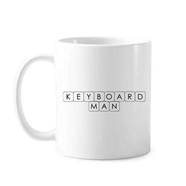Imagem de Caneca com teclado Man Classic branca de cerâmica presente com alças 350 ml
