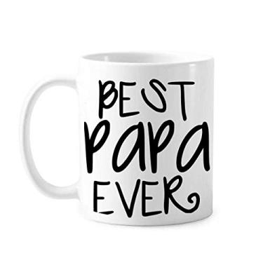 Imagem de Caneca de cerâmica para café Bless Father Best Papa Ever Words
