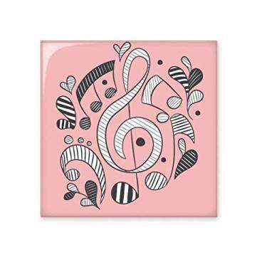Imagem de Listras horizontais, nota musical, azulejo de cerâmica rosa, brilhante para banheiro, cozinha, parede