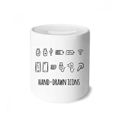 Imagem de DIYthinker Tomada de tomada de carregamento padrão caixa de dinheiro caixa de cerâmica porta-moedas presente de cofrinho