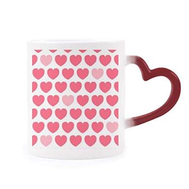 Imagem de Dia dos Namorados Rosa Vermelho Coração Manchas Sensíveis ao Calor Caneca Vermelha Mudança de Cor