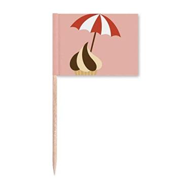 Imagem de Bandeiras de palito de chocolate, sorvete doce, enfeite de festa