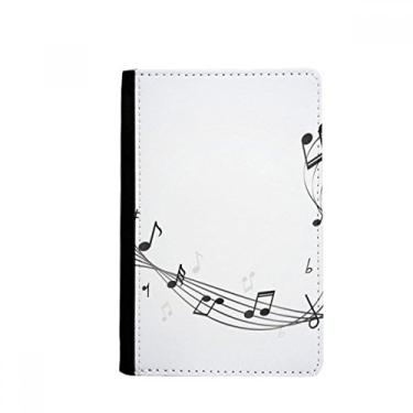 Imagem de Carteira Flappg preta com notas musicais e porta-passaporte branco Notecase Burse