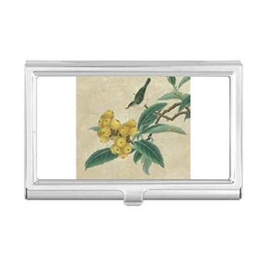Imagem de Loquat — Estojo para cartão de visita com pintura chinesa com penas bordadas