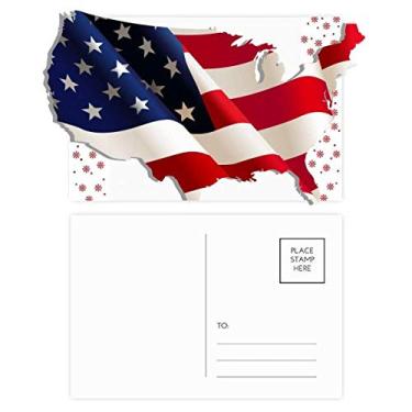 Imagem de Estrelas e listras Bandeira dos Estados Unidos Mapa de Natal Flor Celebração Cartão Postal Cartão Bênção