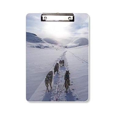 Imagem de Placa de apoio para quadro de prancheta Snow Husky com imagem de animal de cachorro A4