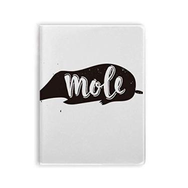 Imagem de Diário de capa macia para caderno de animais em preto e branco da toupeira