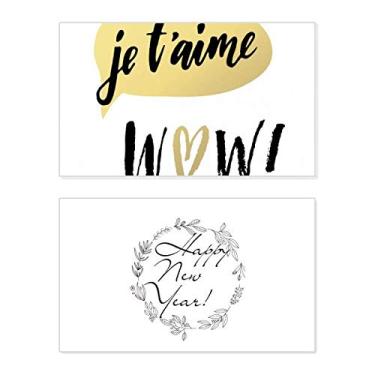Imagem de Je T'Aime I Love You Citação Estilo Ano Novo Festival Cartão Bless Mensagem Presente