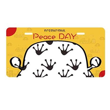 Imagem de DIYthinker Sapo Pegadas Animal Outline Protege Placa de Carro Decoração Dia da Paz