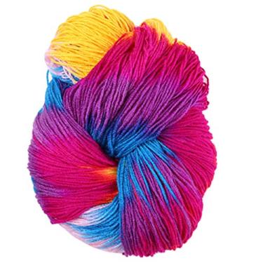 Imagem de SANGHAI Fio de tricô 50 g/novelo colorido misturado fio de tricô acrílico tingido à mão fio de crochê B
