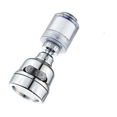 Imagem de Torneira para economia de água da pia da cozinha Aerador de espumador de 3 modos à prova de respingos de torneira de cabeça giratória Adaptador de conector de filtro borbulhador, branco