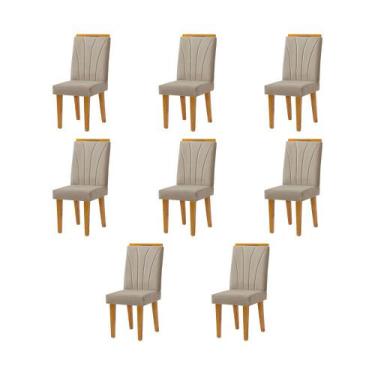 Imagem de Kit 8 Cadeiras De Jantar Desmontável Pés Em Madeira Maciça Isabel 45cm