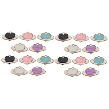 Imagem de TEHAUX Chaveiro 100 Peças Pingente Pingente Gotejamento De Coração Satélite Cósmico Terra Contas De Pulseiras Diy Pulseira Infantil Enfeites De Miúdo Universo Liga Filho Amar