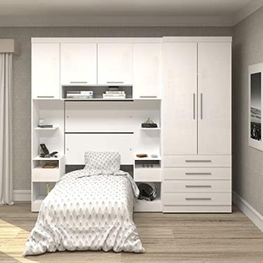 Imagem de Guarda Roupa Dormitório Modulado Alpes Solteiro - Roupeiro Luciane M02 Cor:Branco