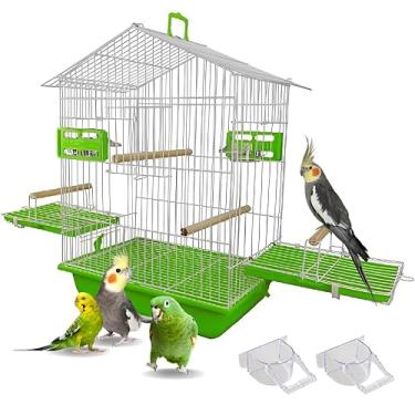 Imagem de Gaiola Viveiro Para Calopsita Papagaio Periquito Agapornis Cor:Amarelo (Verde)