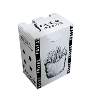 Imagem de Caixa para Batata Frita Montagem Automatica - Embalagem para Batata Frita Delivery Hamburgueria Ifood - 100un