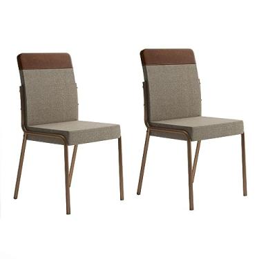 Imagem de Conjunto de Cadeiras de Aço 2 Peças Copa e Cozinha Estofada Carraro Vercelli 90x46x57cm