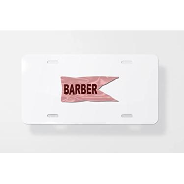 Imagem de Capa para placa de licença de bandeira de seda de barbeiro – Capa para placa de carro – Capa para moldura de placa de carro 15 x 30 cm