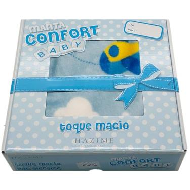 Imagem de Manta Berço Bebe Menino Estampa Avião Azul Antialergico Microfibra Soft Infantil Enxoval Maternidade