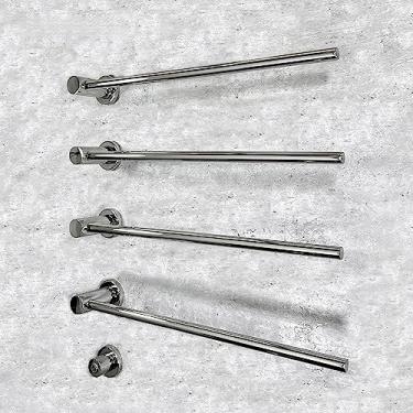 Imagem de Toalheiro aquecedor de parede elétrico inteligente aquecimento constante toalheiros 304 haste de aço inoxidável para banheiro, B, 568 mm