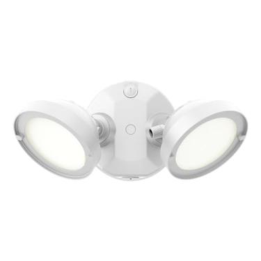 Imagem de Halo Luz de segurança LED de inundação para ambientes externos TGS2S402FRRW (2500 lúmens, 2000 lúmens, 1500 lúmenes), 2 cabeças redondas, branca