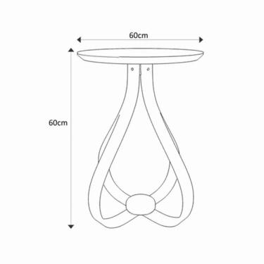 Imagem de Mesa Lateral Redonda 60cm Rubi Branco / Mel