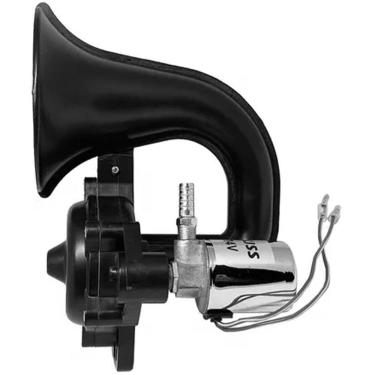 Imagem de Buzina a Ar 1 Corneta Universal 4A 12/24V Preta Gauss GB1095