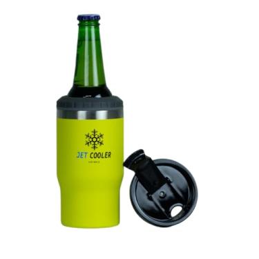 Imagem de Copo Térmico 6x1 Porta Lata, Long Neck Isolamento Vácuo multi usos copo e garrafa Térmica (amarelo)