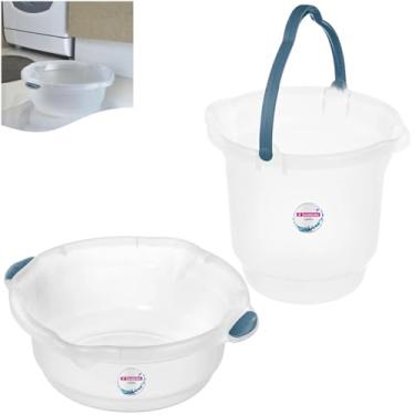 Imagem de Kit Balde 12 Litros Bacia Plástica Para Limpeza Casa Lavanderia - Sanremo