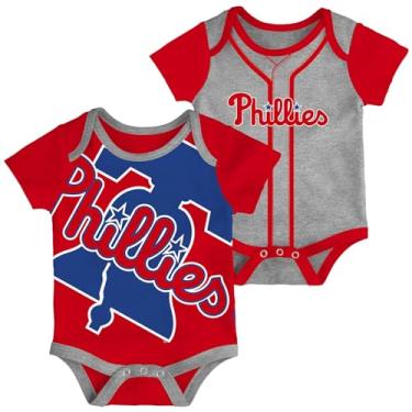Imagem de Outerstuff MLB recém-nascido e infantil 0-24 meses 2 peças gráfico de equipe body (Philadelphia Phillies, 3/6 meses)