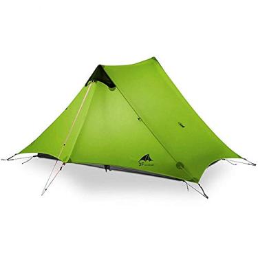 Imagem de 3F UL GEAR Lanshan 2 Tenda 2 pessoas ao ar livre Ultralight Camping Tenda 3 Temporadas Profissional 15D Silnylon Rodless Tent 4 Temporadas, 2P green 3 season