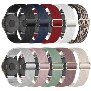 Imagem de Wizvv Pulseiras de relógio de nylon elástico compatíveis com Garmin Venu Sq/Venu, para mulheres e homens, pulseira elástica respirável de 20 mm para Garmin Vivoactive 3/Venu 2 Plus/Forerunner