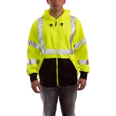 Imagem de Tingley Moletom com capuz Rubber S78122 Classe 3 com zíper, 2GG, verde limão