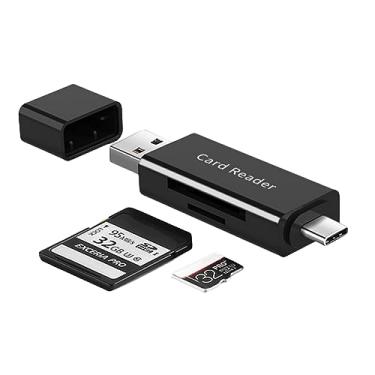 Imagem de Yujixus Leitor de cartão SD USB-C e USB 3.0, leitor de cartão de memória 2 em 1 com conectores duplos para cartões MicroSDXC e SDHC, SD, SDXC, SDHC, cartões SD, compatível com MacBook, iPad Pro