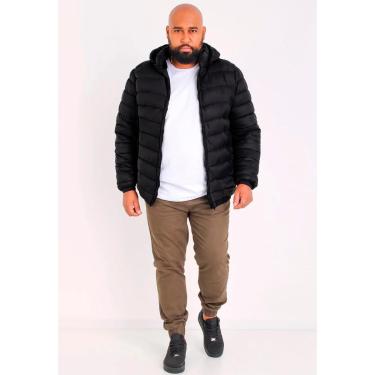 Imagem de Jaqueta Puffer Nylon Plus Size Impermeável Masculina Capuz Removível-Masculino