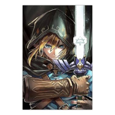 Imagem de Quadro A4 em MDF Link e Espada Zelda - Placa