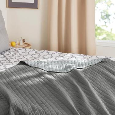 Imagem de NICETOWN Capa de sofá reversível, resistente à água, protetor de móveis para animais de estimação, crianças, cães, gatos, trocador reutilizável, 1 peça, 82 x 82, cinza escuro/cinza claro