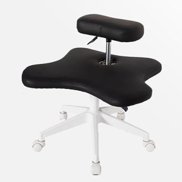 Imagem de Cadeira ergonômica de pernas cruzadas com rodas, cadeira de ajoelhamento versátil, cadeira de mesa para home office, design flexível, altura ajustável, para entusiastas de escritório, casa e
