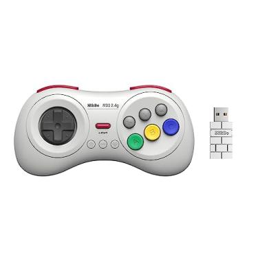 Imagem de 8Bitdo M30 2.4G Wireless Gamepad for Sega Genesis Mini and Mega Drive Mini and Switch with 6-Button Layout (White)