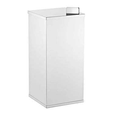 Imagem de Lixeira Quadrada Com Tampa Rogeart Slim Cromado 8288