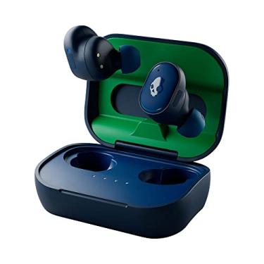 Imagem de Skullcandy Grind Fones de ouvido intra-auriculares sem fio, bateria de 40 horas, Skull-iQ, Alexa habilitada, microfone, funciona com iPhone Android e dispositivos Bluetooth – azul escuro/verde