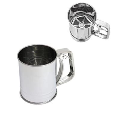 Imagem de Polvilhador Peneira Inox Gatilho Para Farinha Açúcar 12x10cm