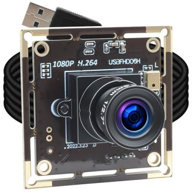 Imagem de ALPCAM Módulo de câmera USB 1080p para Raspberry Pi, câmera USB com pouca luz para computador, lente CMOS IMX323 de 2MP 30FPS IMX323, mini webcam USB com áudio, placa de câmera Lightburn para Windows,