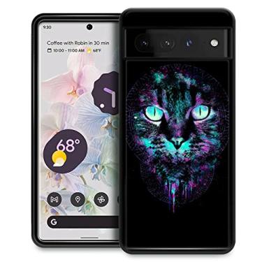 Imagem de CARLOCA Capa compatível com Google Pixel 7 Pro, design gráfico de identidade de íris de gato, à prova de choque, antiarranhões, capa de acrílico rígido para Google Pixel 7 Pro