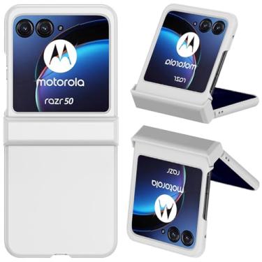 Imagem de Ninki Capa para Motorola Razr 2024 - Proteção de dobradiça, capa fofa para Moto Razr 50 - Branca
