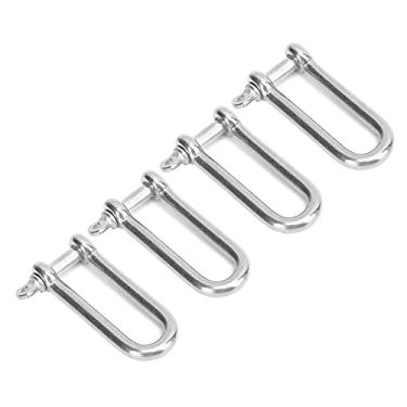 Imagem de VGEBY Manilha tipo D, 4 peças fivela de aço tipo U aço inoxidável alongar tipo U parafusos de manilha fivelas de elevação de corda de arame (5 mm) suprimentos de remo